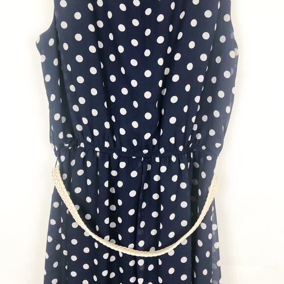 Alyx Sleeveless Polka Dot Blue A Line Dress Size 10 - Picture 9 of 12